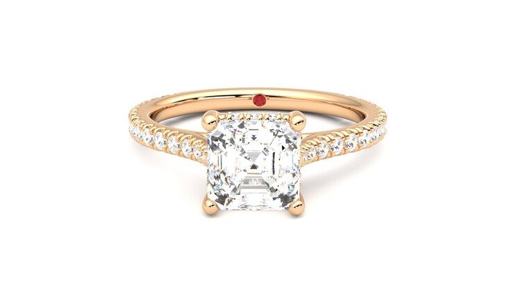 Taylor & Hart Hope Asscher Engagement Ring 360 degree image 29