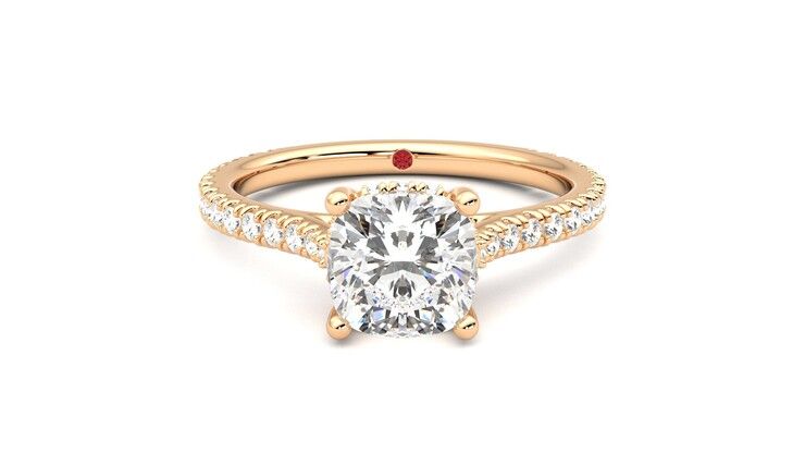 Taylor & Hart Hope Cushion Engagement Ring 360 degree image 0