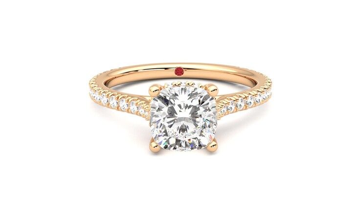 Taylor & Hart Hope Cushion Engagement Ring 360 degree image 1