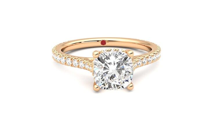 Taylor & Hart Hope Cushion Engagement Ring 360 degree image 2