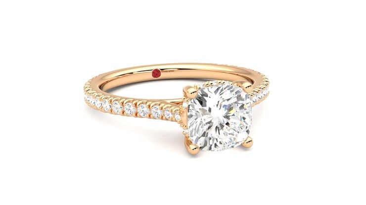 Taylor & Hart Hope Cushion Engagement Ring 360 degree image 4