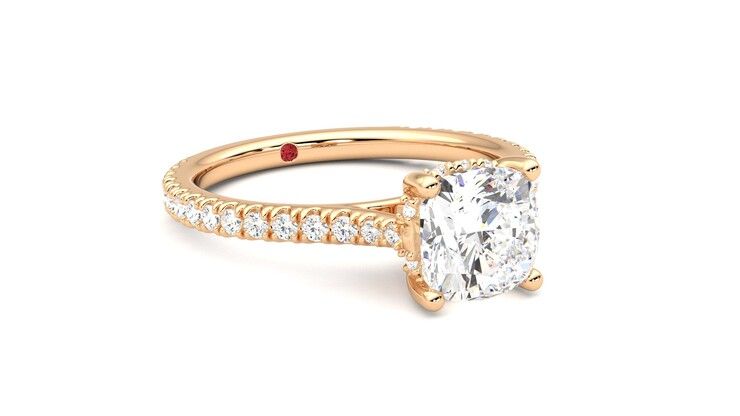Taylor & Hart Hope Cushion Engagement Ring 360 degree image 5