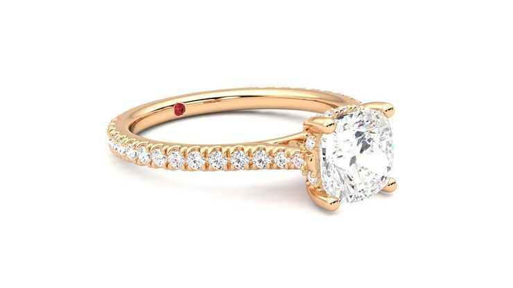 Taylor & Hart Hope Cushion Engagement Ring 360 degree image 6