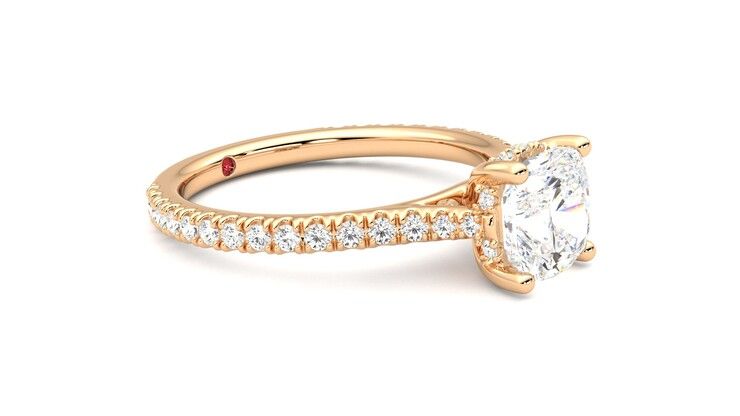 Taylor & Hart Hope Cushion Engagement Ring 360 degree image 7