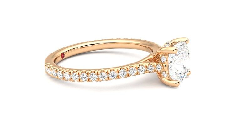 Taylor & Hart Hope Cushion Engagement Ring 360 degree image 8