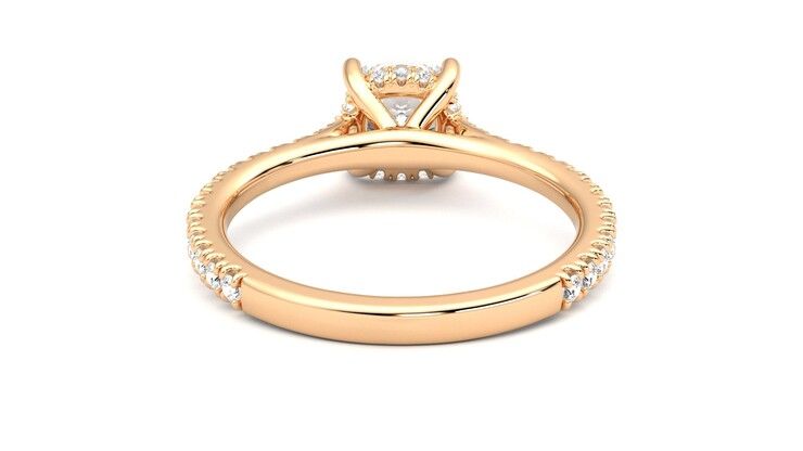 Taylor & Hart Hope Cushion Engagement Ring 360 degree image 15