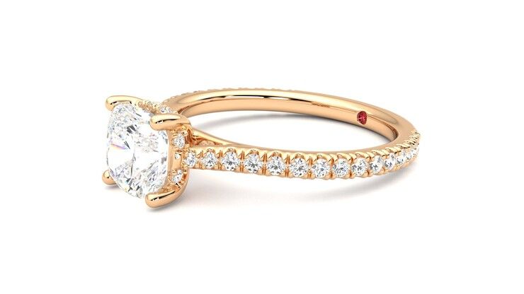 Taylor & Hart Hope Cushion Engagement Ring 360 degree image 23