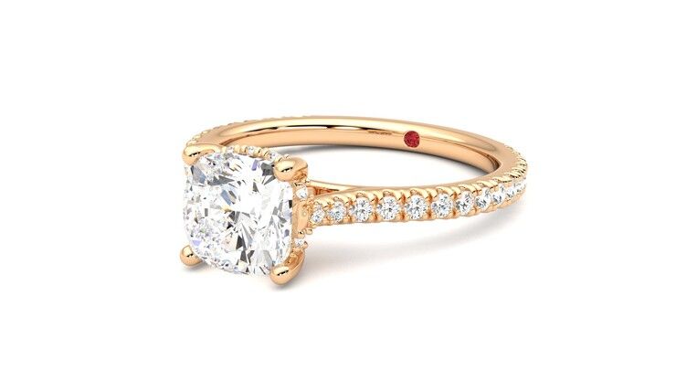 Taylor & Hart Hope Cushion Engagement Ring 360 degree image 25
