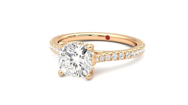 Taylor & Hart Hope Cushion Engagement Ring 360 degree image 26