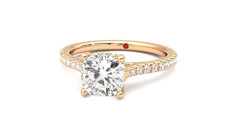Taylor & Hart Hope Cushion Engagement Ring 360 degree image 27