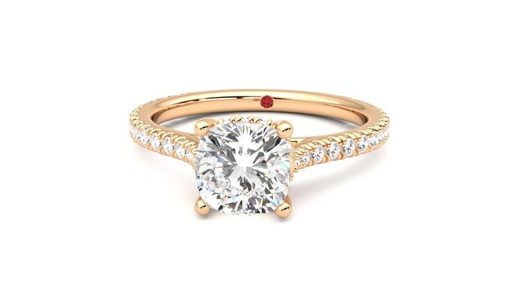 Taylor & Hart Hope Cushion Engagement Ring 360 degree image 28