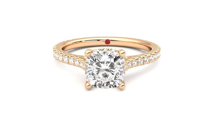 Taylor & Hart Hope Cushion Engagement Ring 360 degree image 29