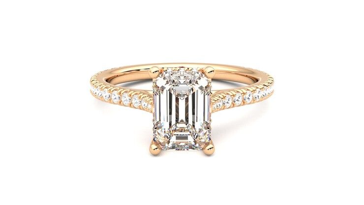 Taylor & Hart Hope Emerald Engagement Ring 360 degree image 0