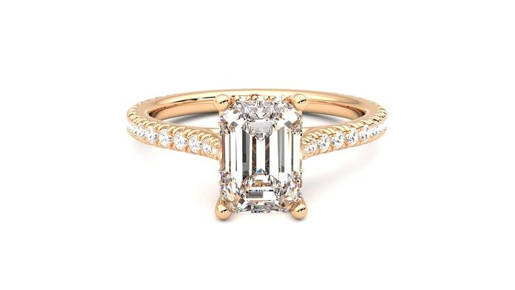 Taylor & Hart Hope Emerald Engagement Ring 360 degree image 1
