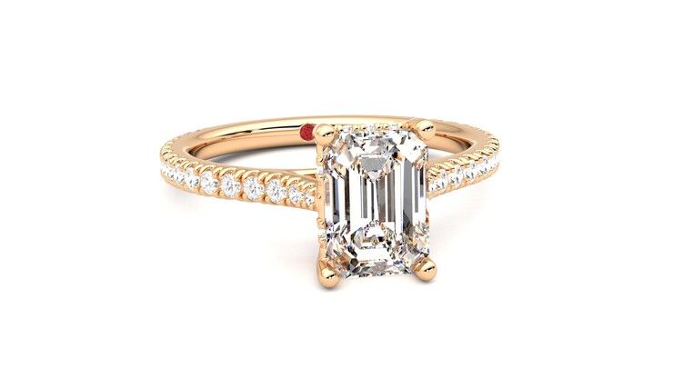 Taylor & Hart Hope Emerald Engagement Ring 360 degree image 3