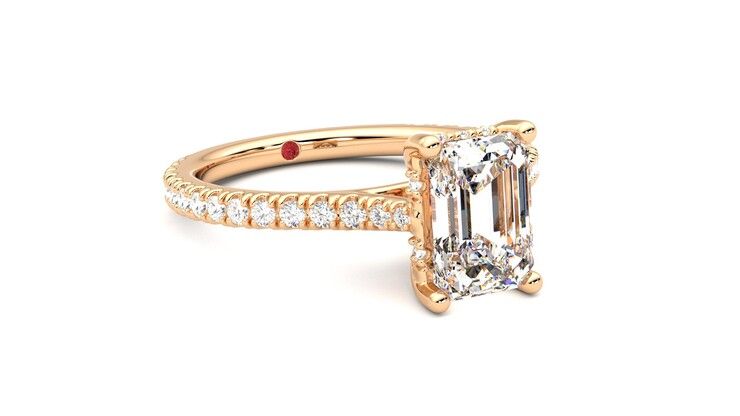 Taylor & Hart Hope Emerald Engagement Ring 360 degree image 5