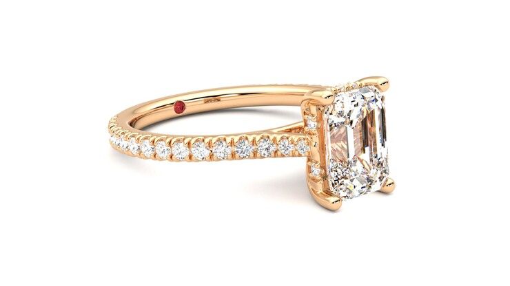 Taylor & Hart Hope Emerald Engagement Ring 360 degree image 6
