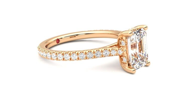 Taylor & Hart Hope Emerald Engagement Ring 360 degree image 7