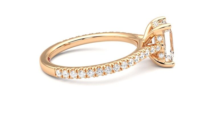 Taylor & Hart Hope Emerald Engagement Ring 360 degree image 10