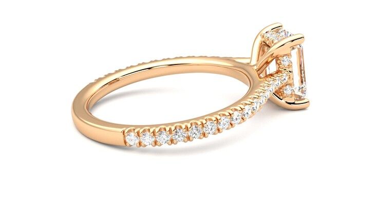 Taylor & Hart Hope Emerald Engagement Ring 360 degree image 11