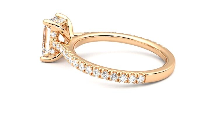 Taylor & Hart Hope Emerald Engagement Ring 360 degree image 19