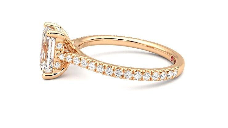 Taylor & Hart Hope Emerald Engagement Ring 360 degree image 21