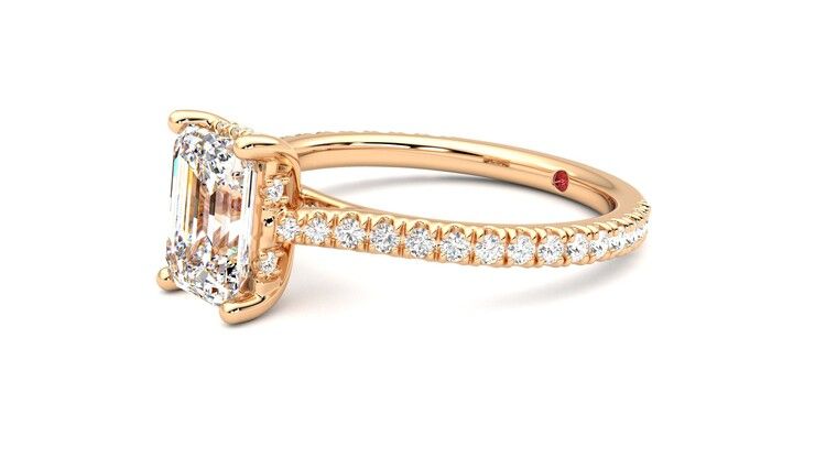 Taylor & Hart Hope Emerald Engagement Ring 360 degree image 23