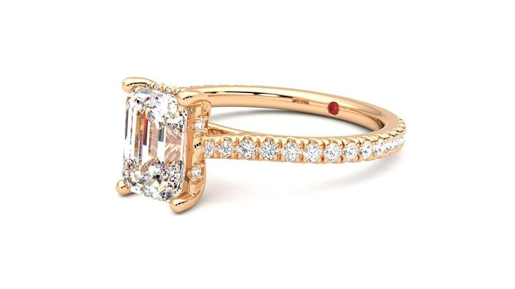 Taylor & Hart Hope Emerald Engagement Ring 360 degree image 24