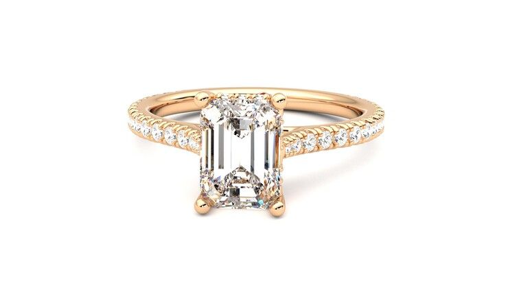 Taylor & Hart Hope Emerald Engagement Ring 360 degree image 28