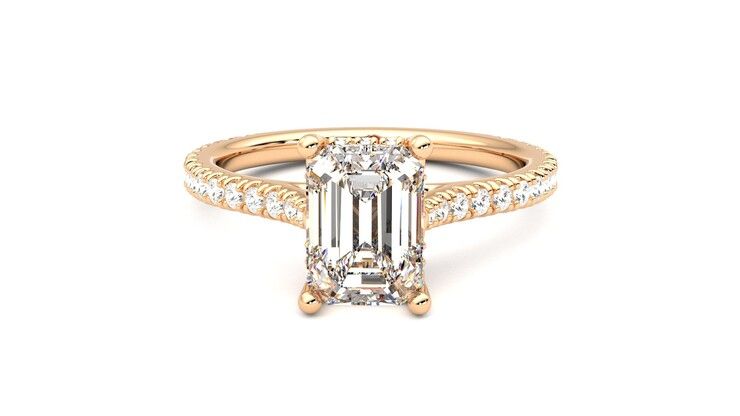 Taylor & Hart Hope Emerald Engagement Ring 360 degree image 29