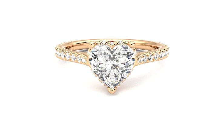 Taylor & Hart Hope Heart Engagement Ring 360 degree image 0