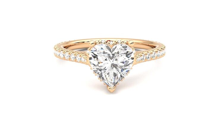Taylor & Hart Hope Heart Engagement Ring 360 degree image 1