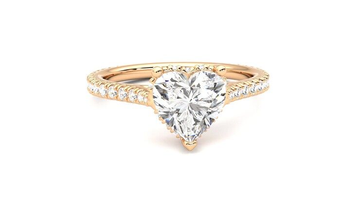 Taylor & Hart Hope Heart Engagement Ring 360 degree image 2