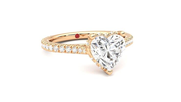 Taylor & Hart Hope Heart Engagement Ring 360 degree image 4