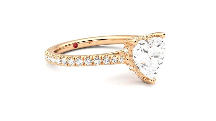Taylor & Hart Hope Heart Engagement Ring 360 degree image 6