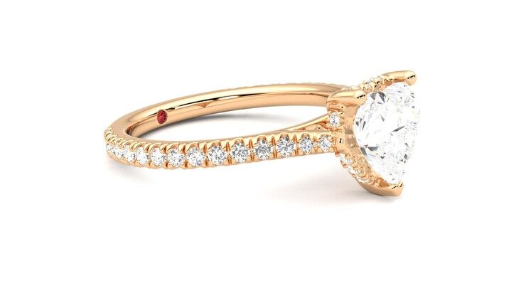 Taylor & Hart Hope Heart Engagement Ring 360 degree image 7