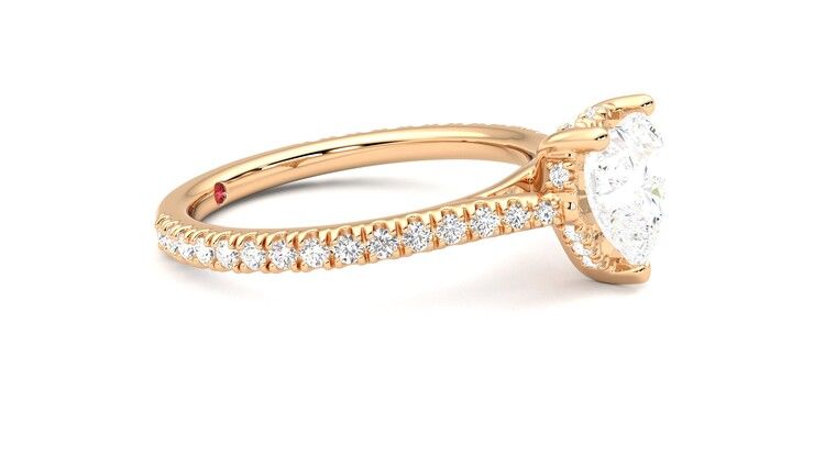 Taylor & Hart Hope Heart Engagement Ring 360 degree image 8