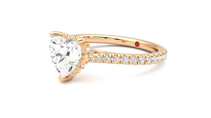 Taylor & Hart Hope Heart Engagement Ring 360 degree image 24