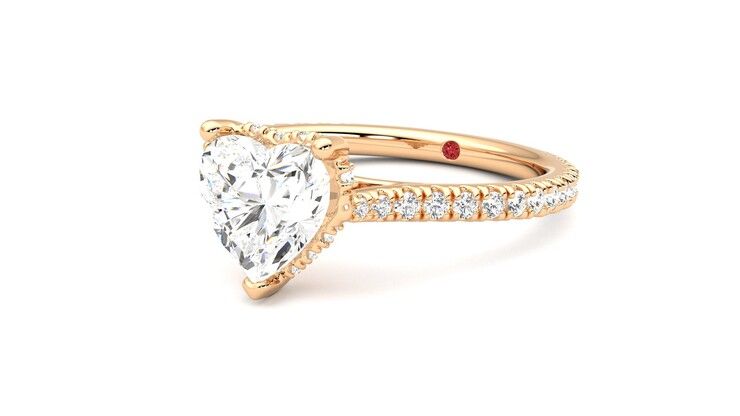Taylor & Hart Hope Heart Engagement Ring 360 degree image 25
