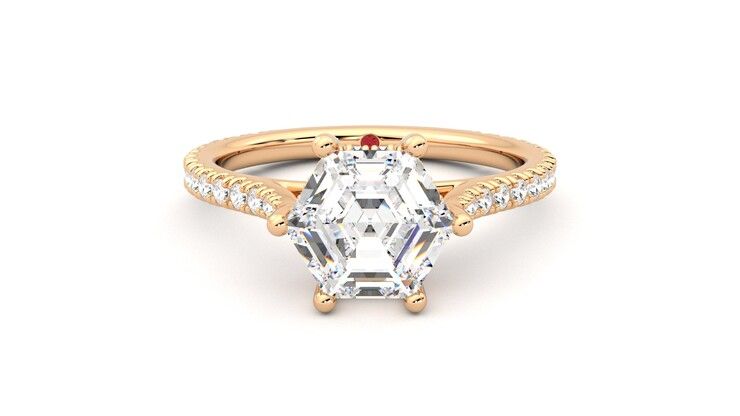 Taylor & Hart Hope Hexagonal Engagement Ring 360 degree image 0
