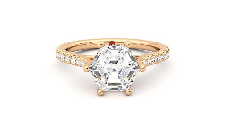 Taylor & Hart Hope Hexagonal Engagement Ring 360 degree image 1