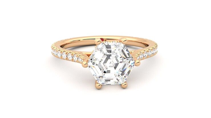Taylor & Hart Hope Hexagonal Engagement Ring 360 degree image 2