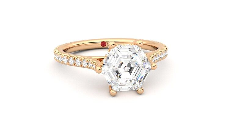 Taylor & Hart Hope Hexagonal Engagement Ring 360 degree image 3