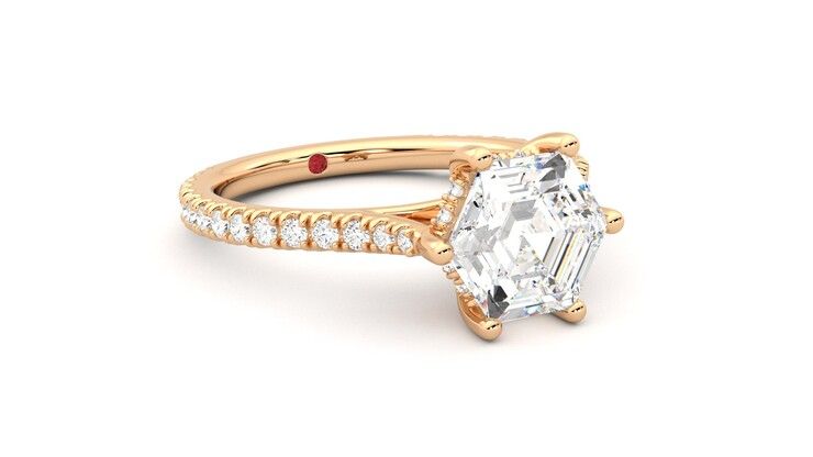 Taylor & Hart Hope Hexagonal Engagement Ring 360 degree image 5