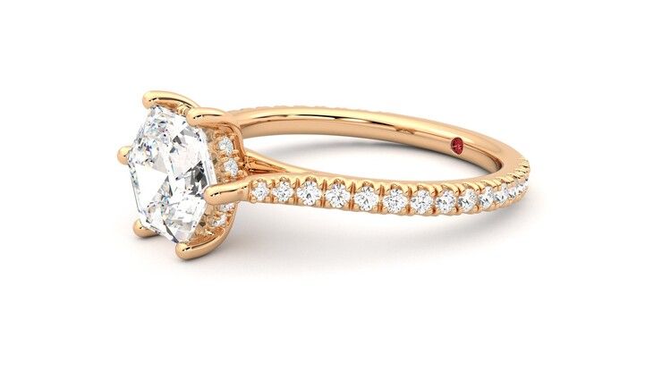 Taylor & Hart Hope Hexagonal Engagement Ring 360 degree image 23