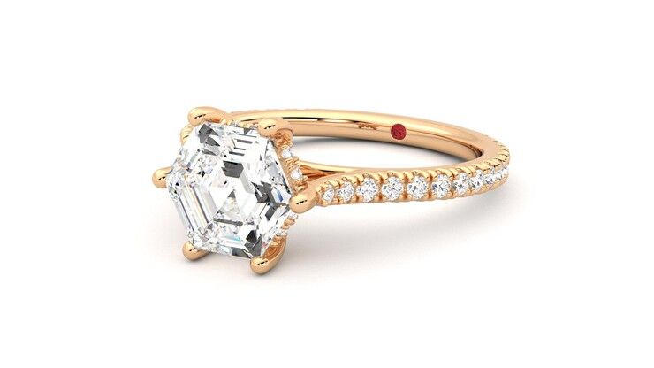 Taylor & Hart Hope Hexagonal Engagement Ring 360 degree image 25