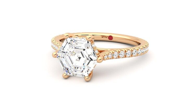 Taylor & Hart Hope Hexagonal Engagement Ring 360 degree image 26