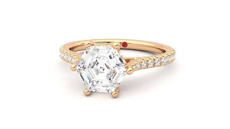 Taylor & Hart Hope Hexagonal Engagement Ring 360 degree image 27