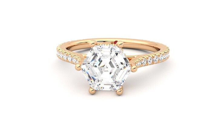 Taylor & Hart Hope Hexagonal Engagement Ring 360 degree image 28