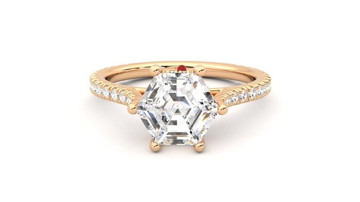 Taylor & Hart Hope Hexagonal Engagement Ring 360 degree image 29
